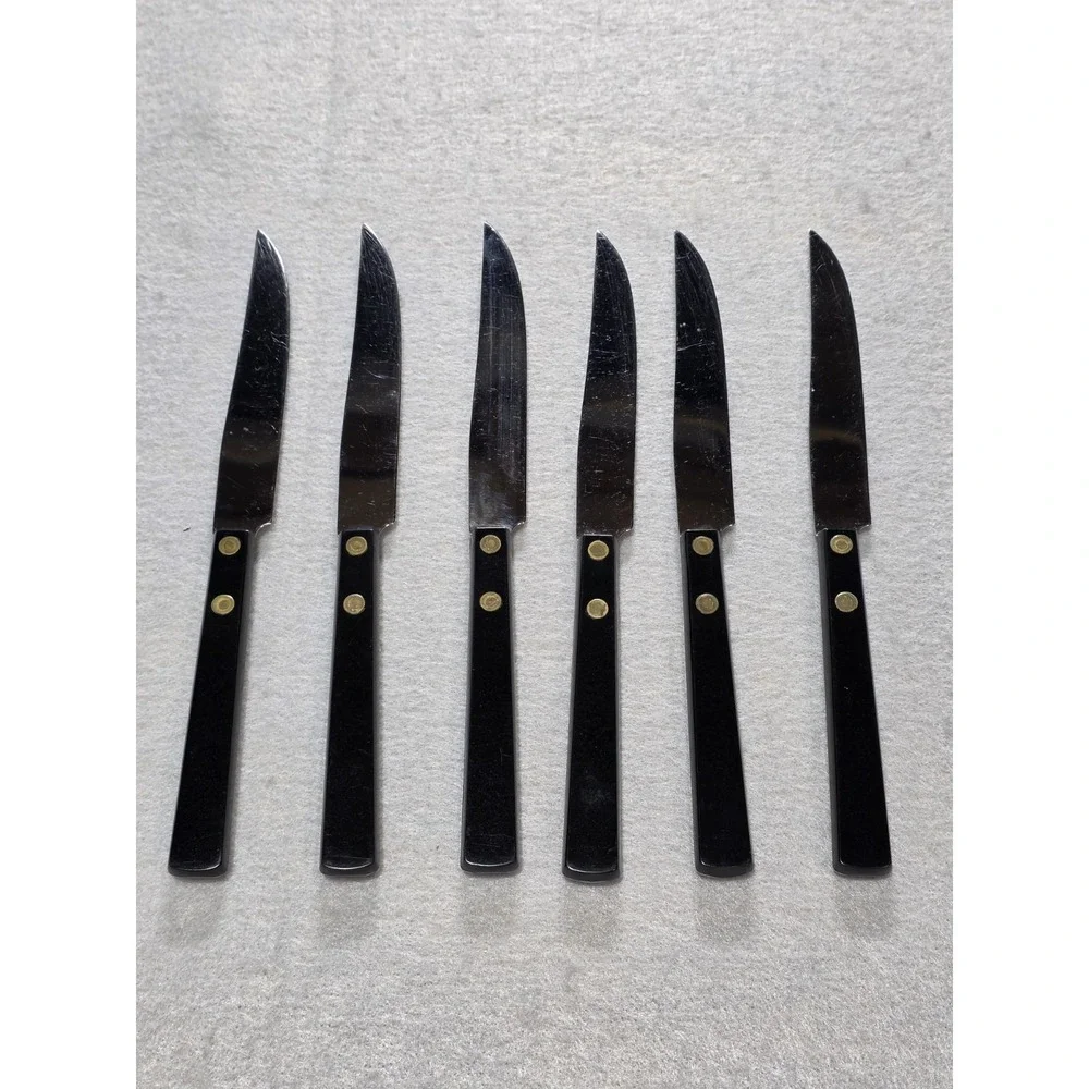 Vintage Royal Brand Sharp Cutter Stainless Steel Steak Knives Set Of 6